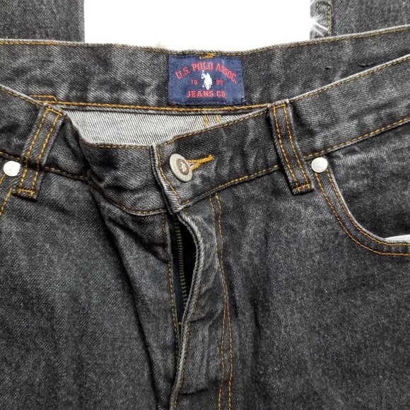 Vintage US Polo Assoc Black Jeans Women Size 13/14 100% Cotton 5 Pocket - Picture 3 of 4